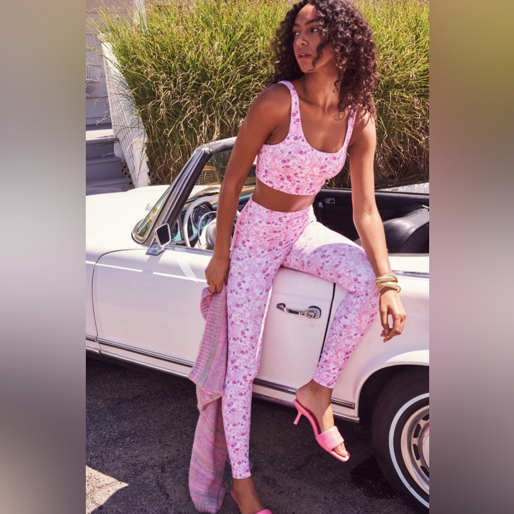 NWOT LoveShackFancy X Beach Riot Ayla Legging Ditsy Peach XS